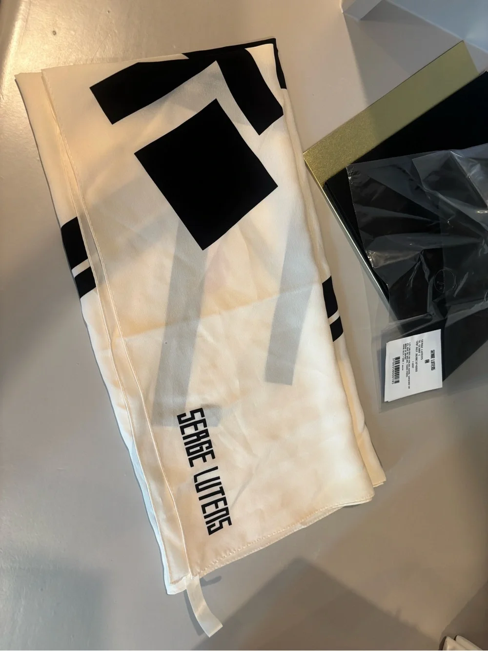 SERGE LUTENS ~ Constructivisme Geometric Silk Scarf ~ 100% Silk